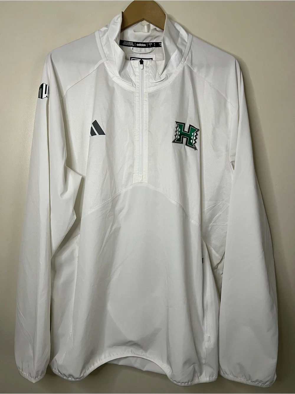 Adidas Hawaii Warriors Sideline 1/4 Quarter Zip Lightweight Woven Jacket L
